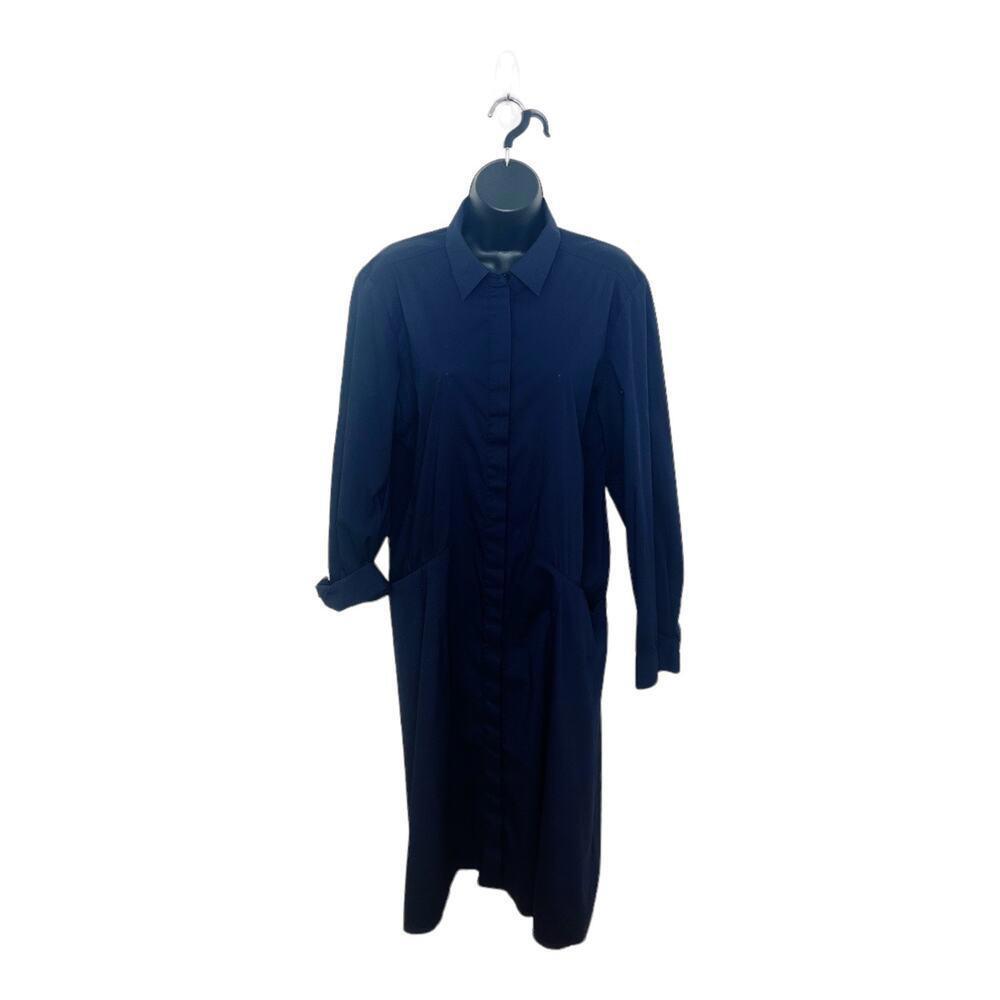 COS Navy Long-Sleeve Midi Shirt Dress - Picture 4 of 9